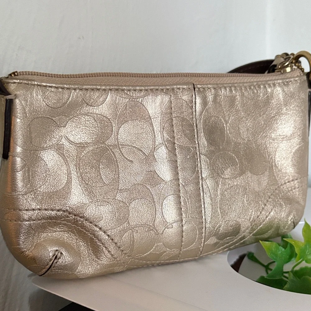 Coach Signature Metallic Wristlet - Picture 16 of 16